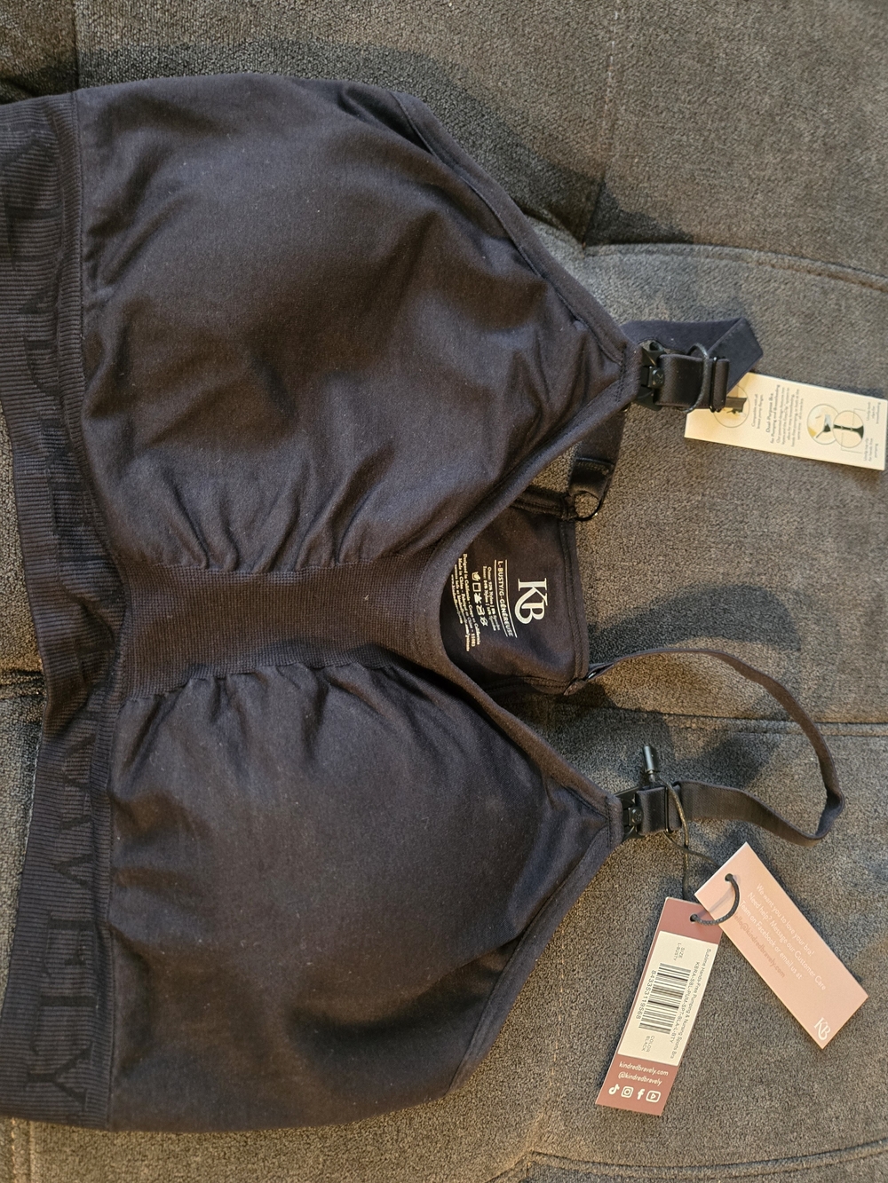 Kindred Bravely Black Sublime Hands-Free Pumping & Nursing Sports Bra